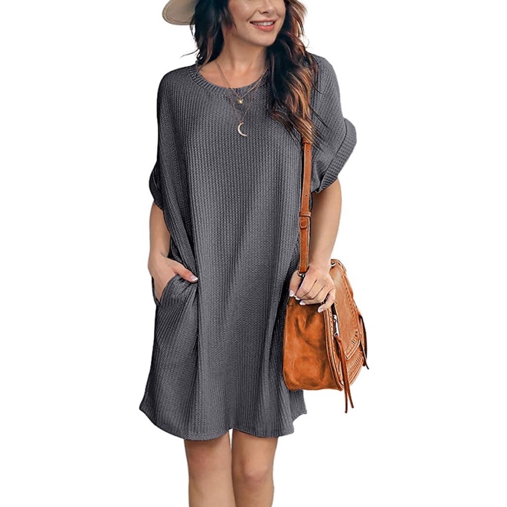 NWT Iwollence Short Sleeve Shirt Dress in Gray